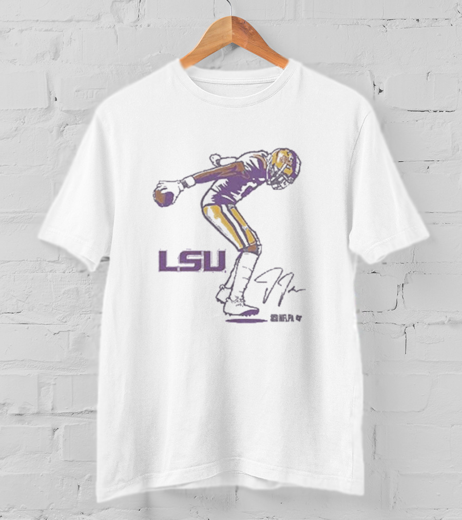 LSU Tigers Justin Jefferson NFL Superstar Pose Signature T-Shirt