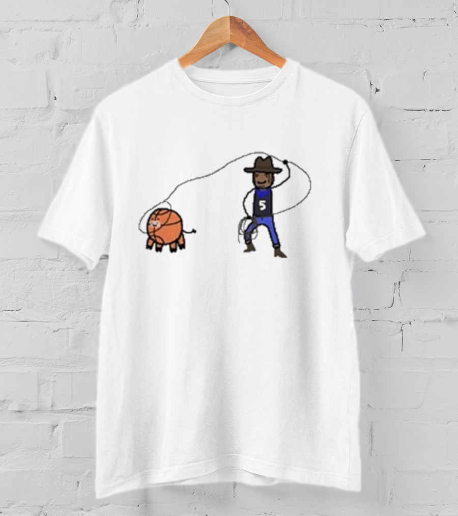 Paint Paolo Ranch-Ero Basketball Cowboy With Number Five T-Shirt