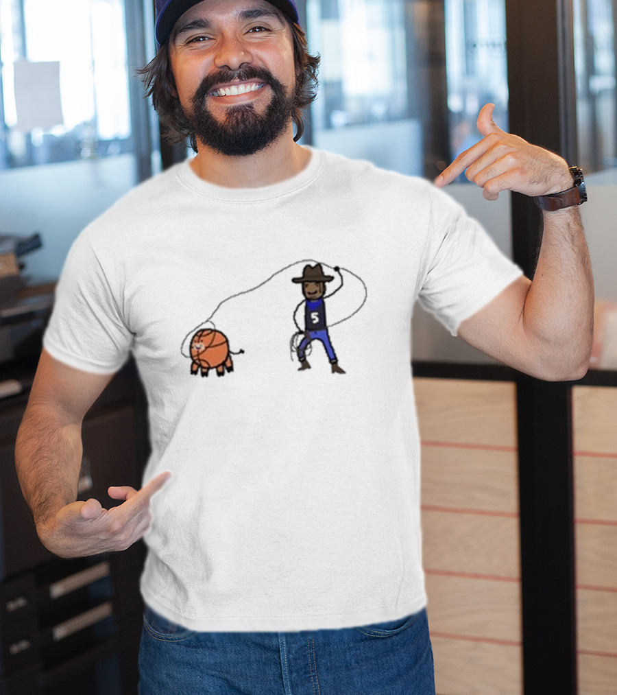 Paint Paolo Ranch-Ero Basketball Cowboy With Number Five T-Shirt