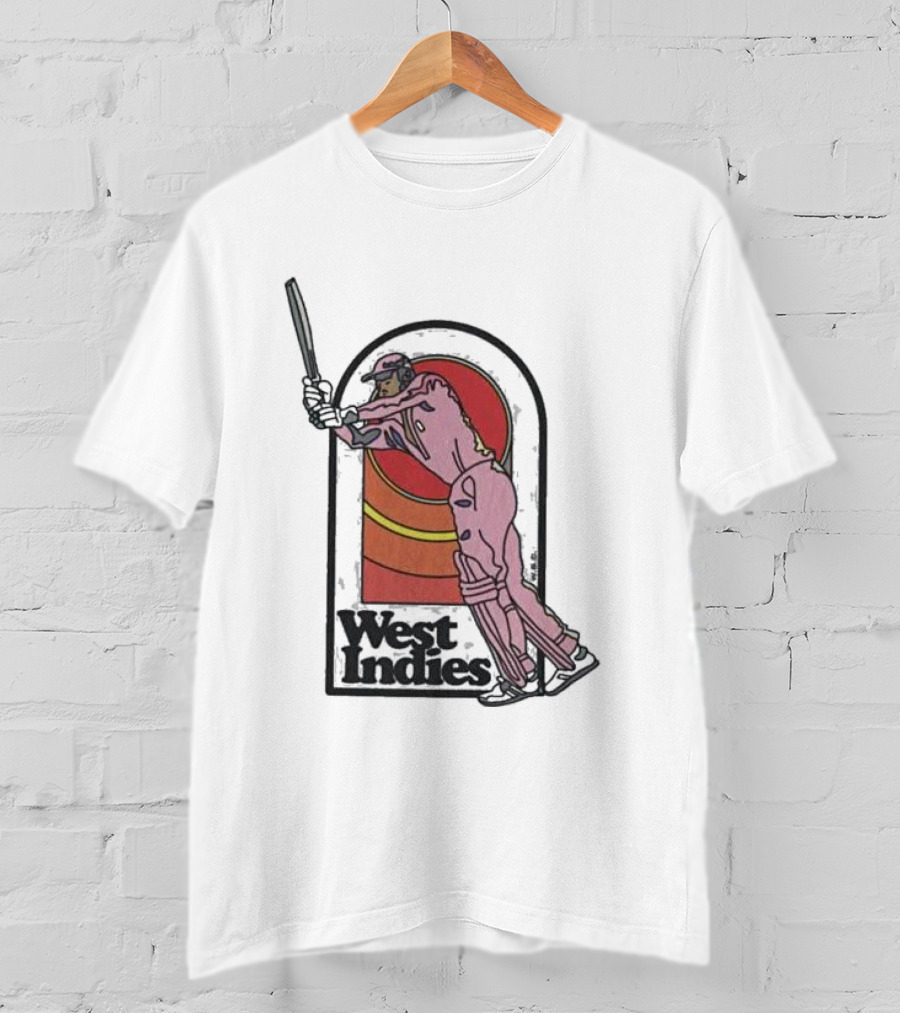 West Indies Cricket Pink 70s Uniform T-Shirt