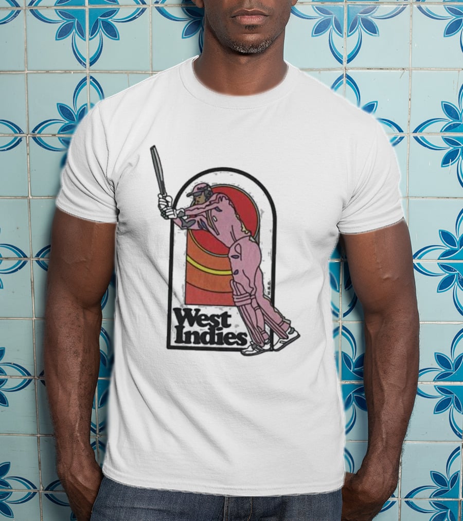 West Indies Cricket Pink 70s Uniform T-Shirt
