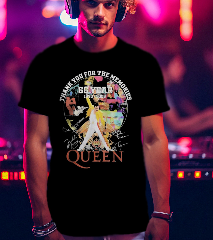 Thank You For The Memories 55 Years 1970-2025 Queen Iconic Band T-Shirt