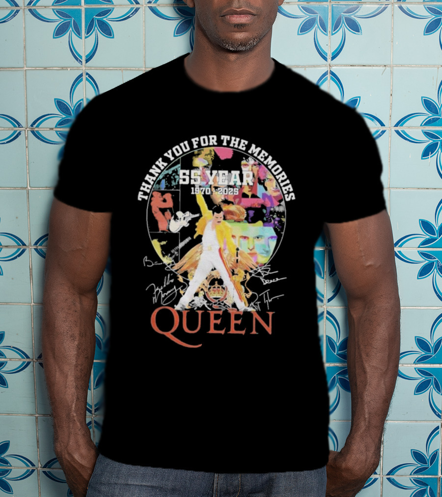 Thank You For The Memories 55 Years 1970-2025 Queen Iconic Band T-Shirt