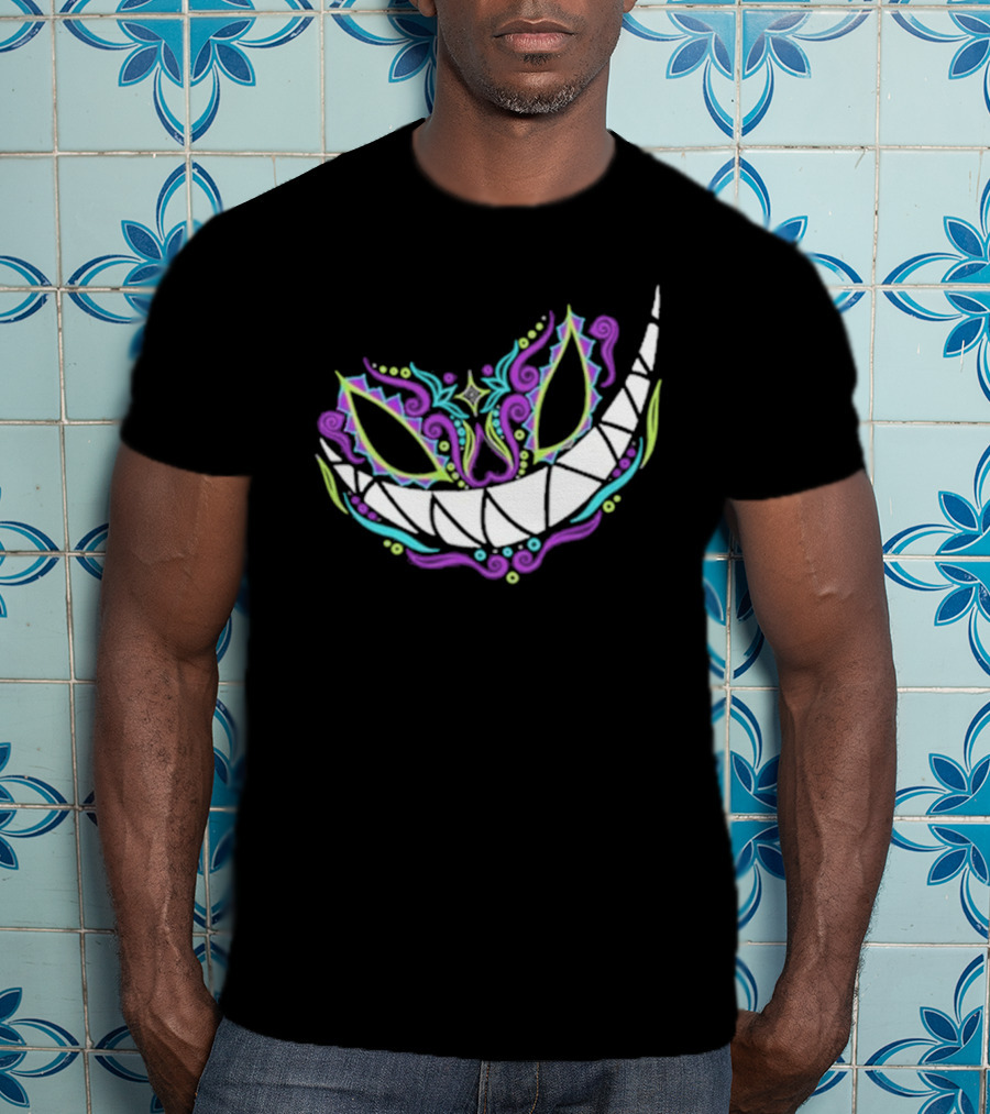The Catrina Cheshire Cat Inspired Day Of The Dead Style Camiseta Relaxed T-Shirt