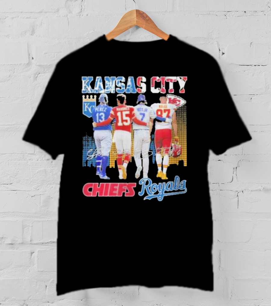 Kansas City Chiefs Royals Perez Mahomes Witt Jr Kelce T-Shirt