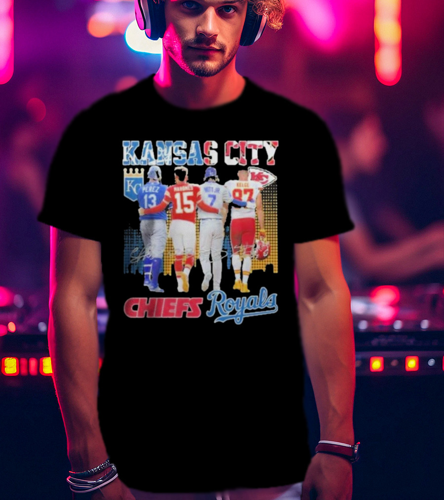Kansas City Chiefs Royals Perez Mahomes Witt Jr Kelce T-Shirt
