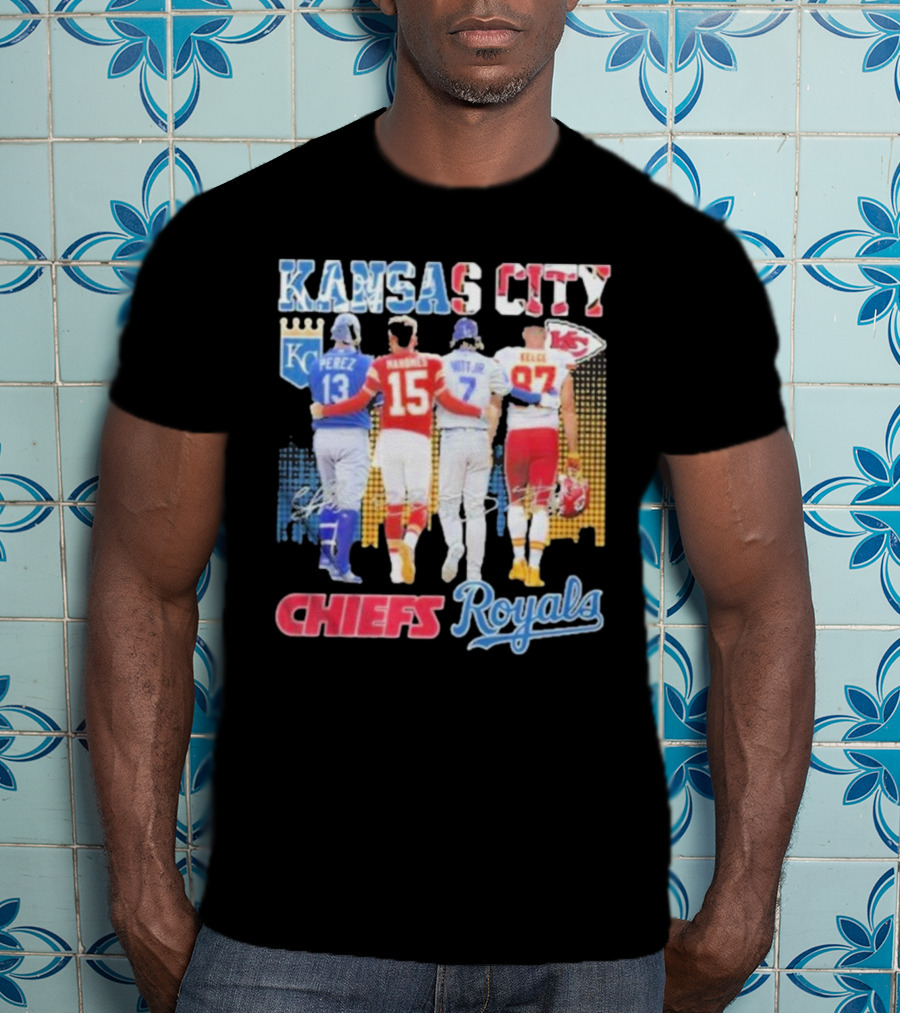 Kansas City Chiefs Royals Perez Mahomes Witt Jr Kelce T-Shirt