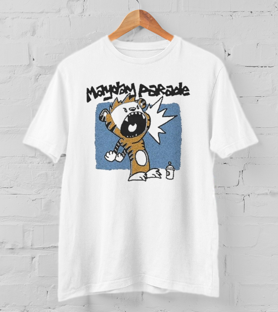 Mayday Parade Cartoon Tiger Shouting T-Shirt
