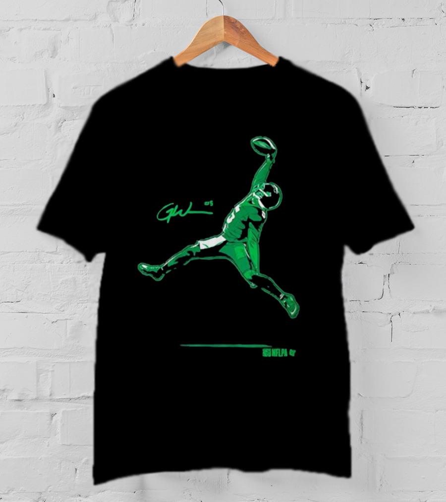 Garrett Wilson One-Handed Air Catch GW #5 NFLPA T-Shirt