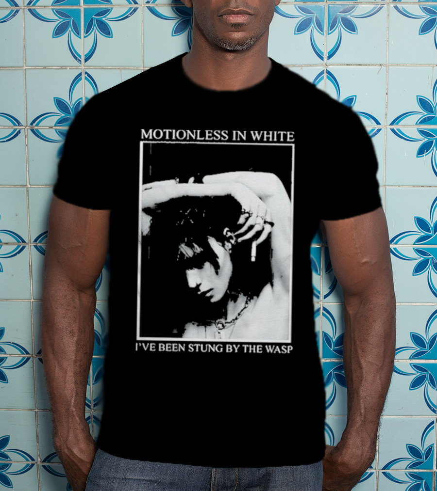 Motionless In White I've Been Stung By The Wasp Monochrome Portrait Image T-Shirt