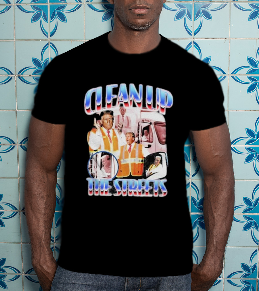 Old Row Clean Up The Streets Iconic Public Figures In Safety Vests T-Shirt