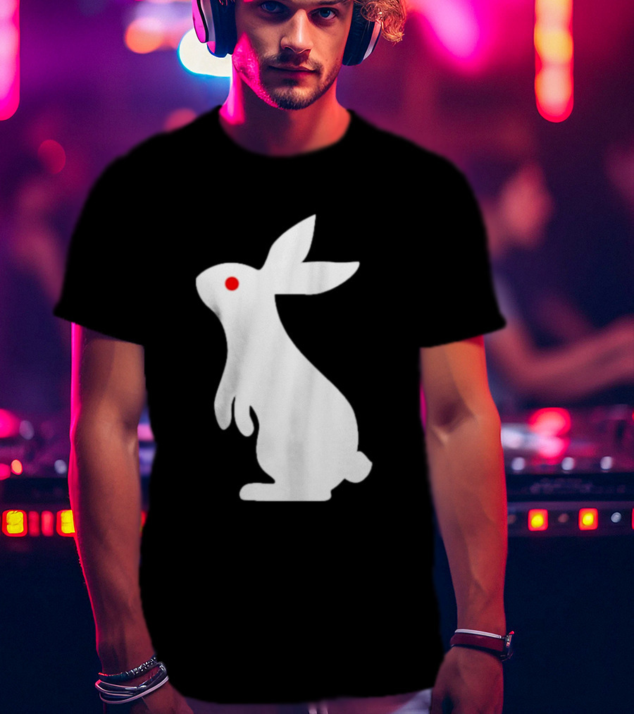 Rabbit Feed Your Head White Rabbit Red Eye T-Shirt