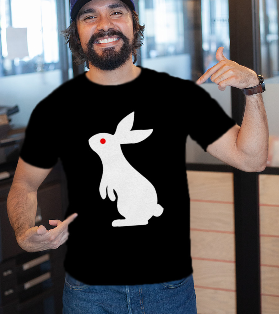 Rabbit Feed Your Head White Rabbit Red Eye T-Shirt