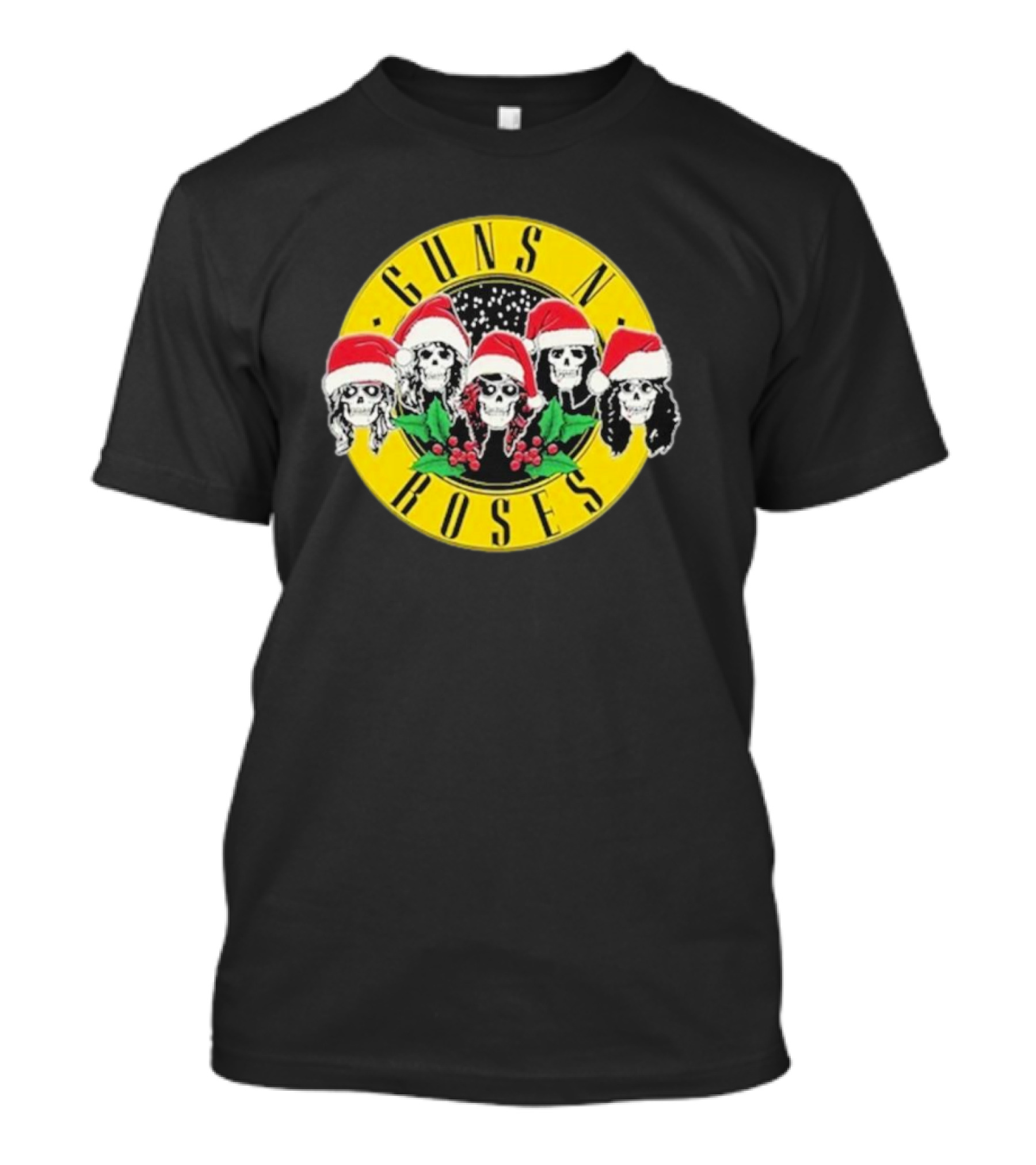 Guns N’ Roses Christmas Skulls Santa Hats T-Shirt