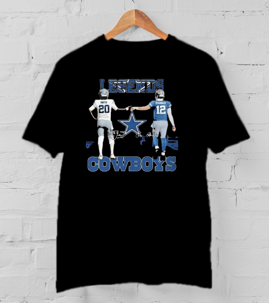Dallas Cowboys Legends Smith Staubach Iconic Duo Star T-Shirt
