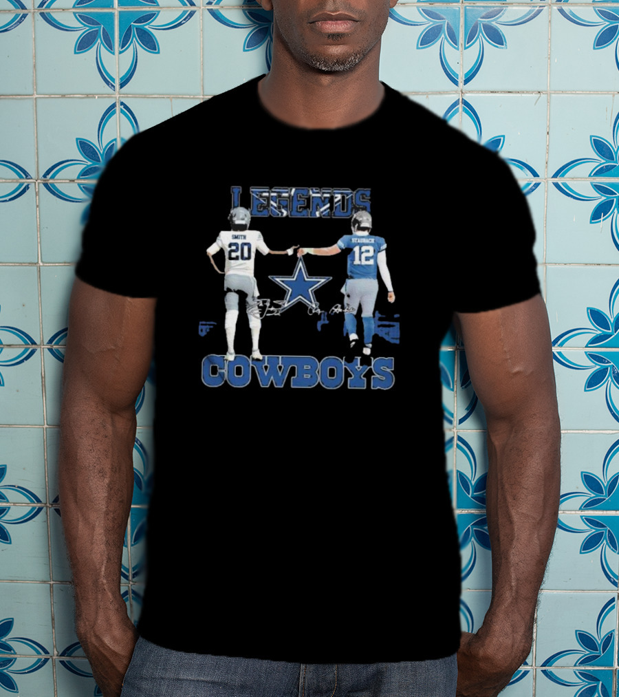 Dallas Cowboys Legends Smith Staubach Iconic Duo Star T-Shirt