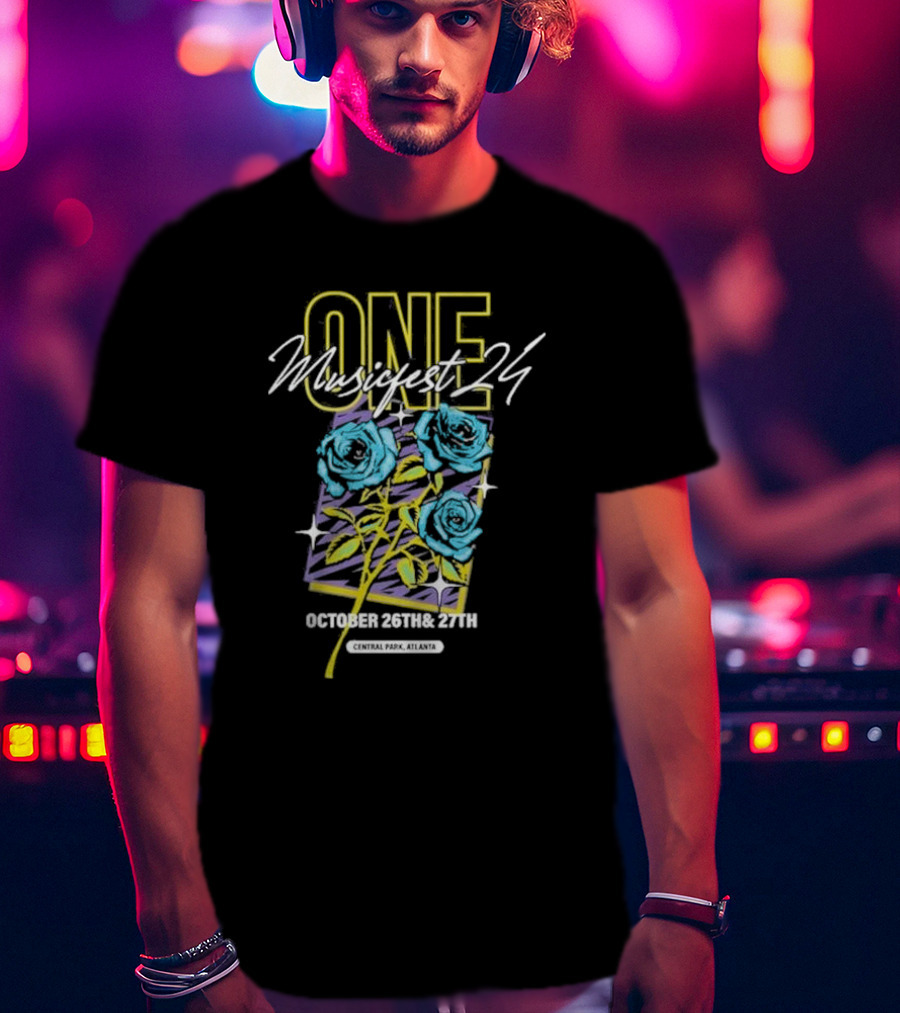 One Music Fest 24 October 26th And 27th Central Park Atlanta Blue Roses T-Shirt