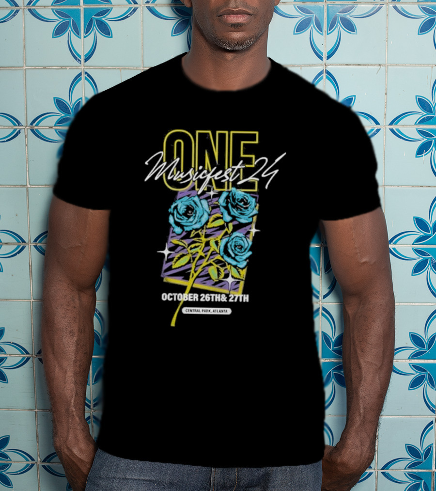 One Music Fest 24 October 26th And 27th Central Park Atlanta Blue Roses T-Shirt