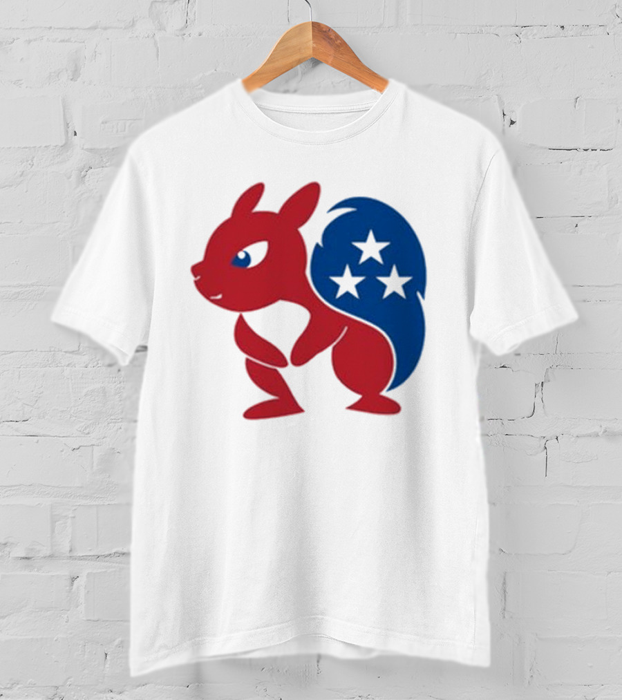 Squirrel Mascot With Stars And GOP Red White Blue T-Shirt