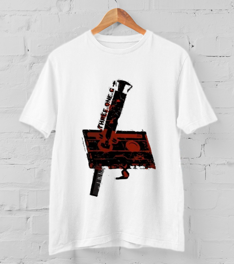 Three One G Records Sound Style Violence Cassette Gun Combination T-Shirt