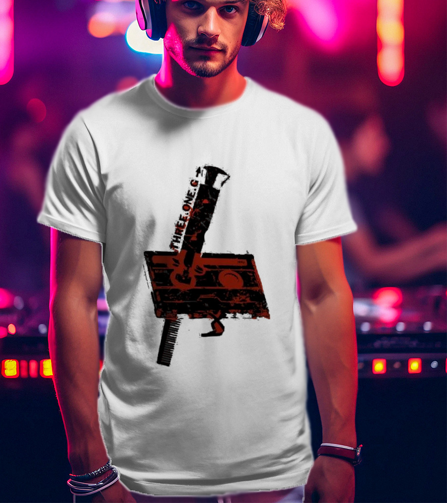 Three One G Records Sound Style Violence Cassette Gun Combination T-Shirt