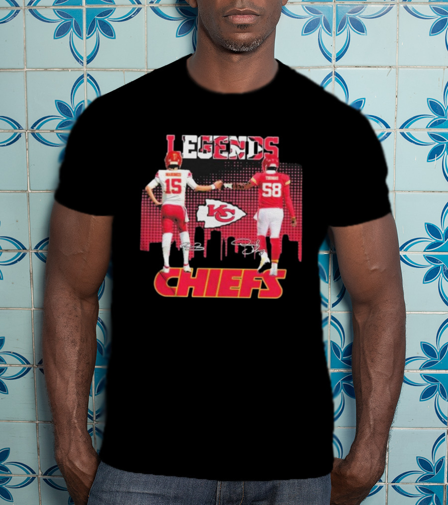 Legends Kansas City Chiefs Patrick Mahomes Derrick Thomas T-Shirt