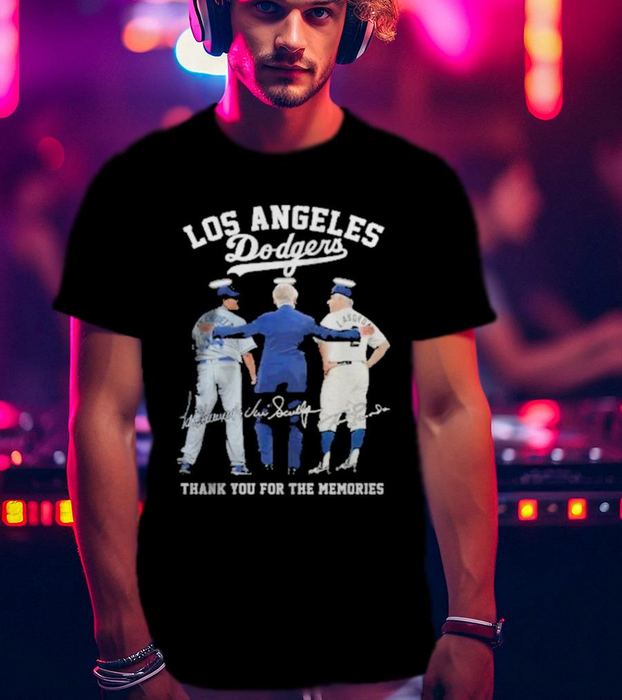 Los Angeles Dodgers Valenzuela Lasorda Thank You For The Memories T-Shirt