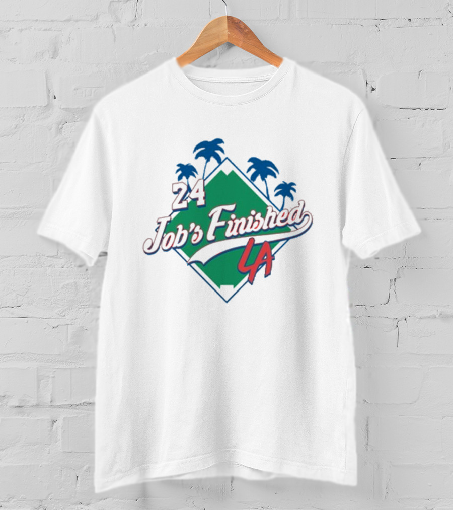 Jack Flaherty Dodgers LA 24 Job’s Finished Palm Trees T-Shirt