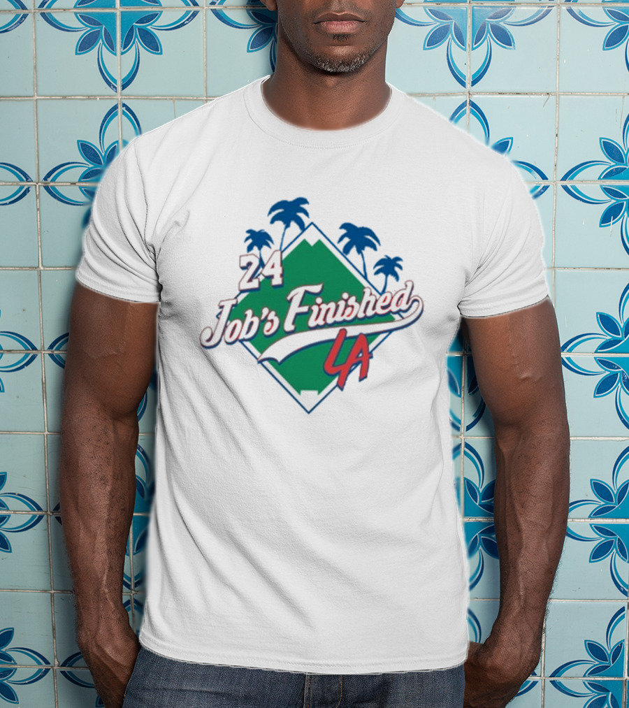 Jack Flaherty Dodgers LA 24 Job’s Finished Palm Trees T-Shirt
