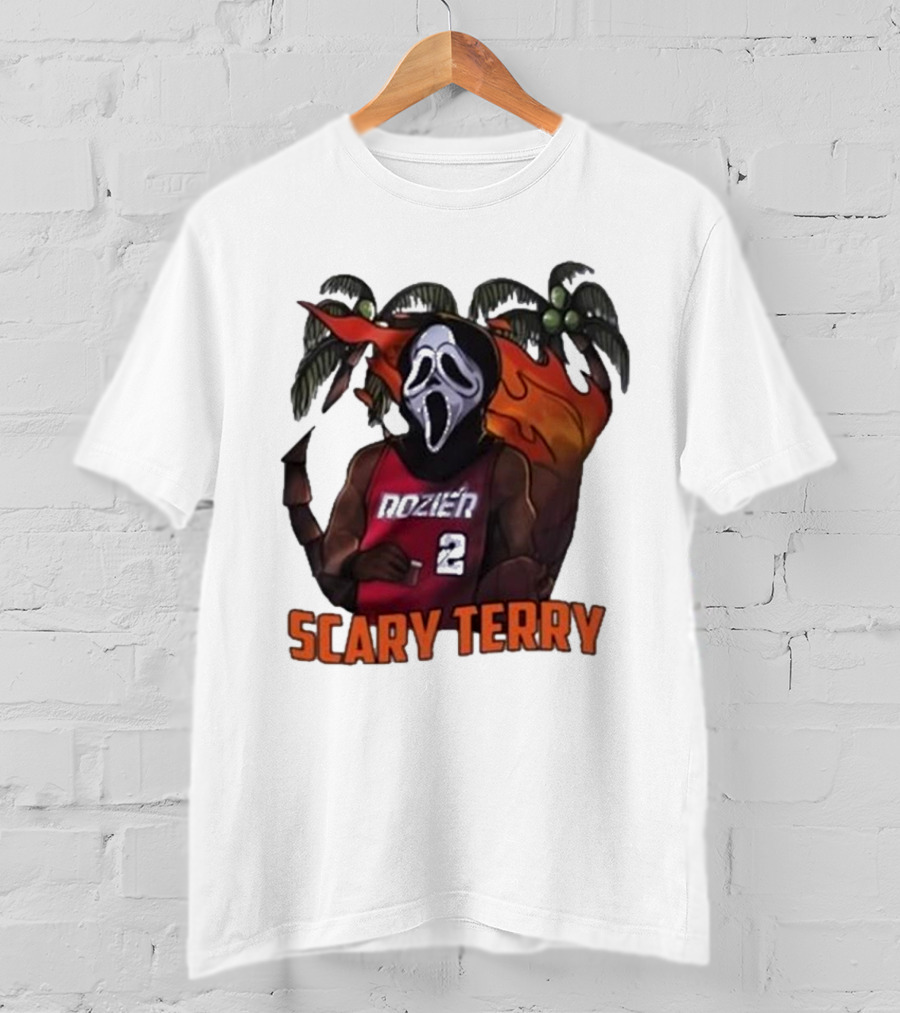 Scary Terry Rozier 2 Ghostface Basketball Tropical Flame Costume T-Shirt