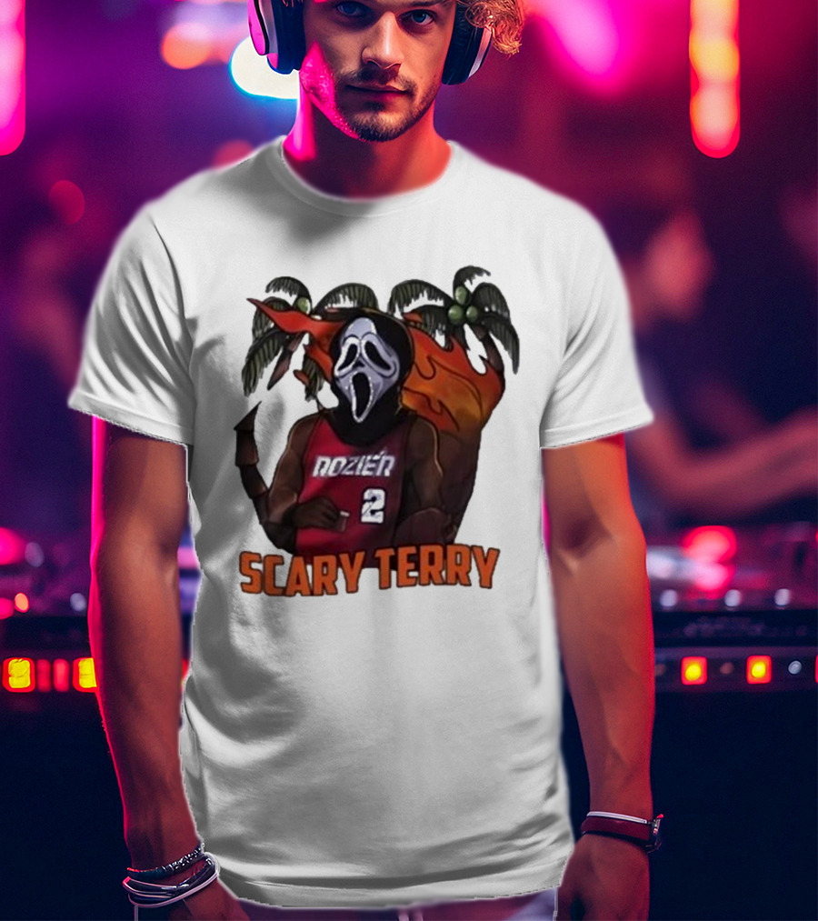 Scary Terry Rozier 2 Ghostface Basketball Tropical Flame Costume T-Shirt