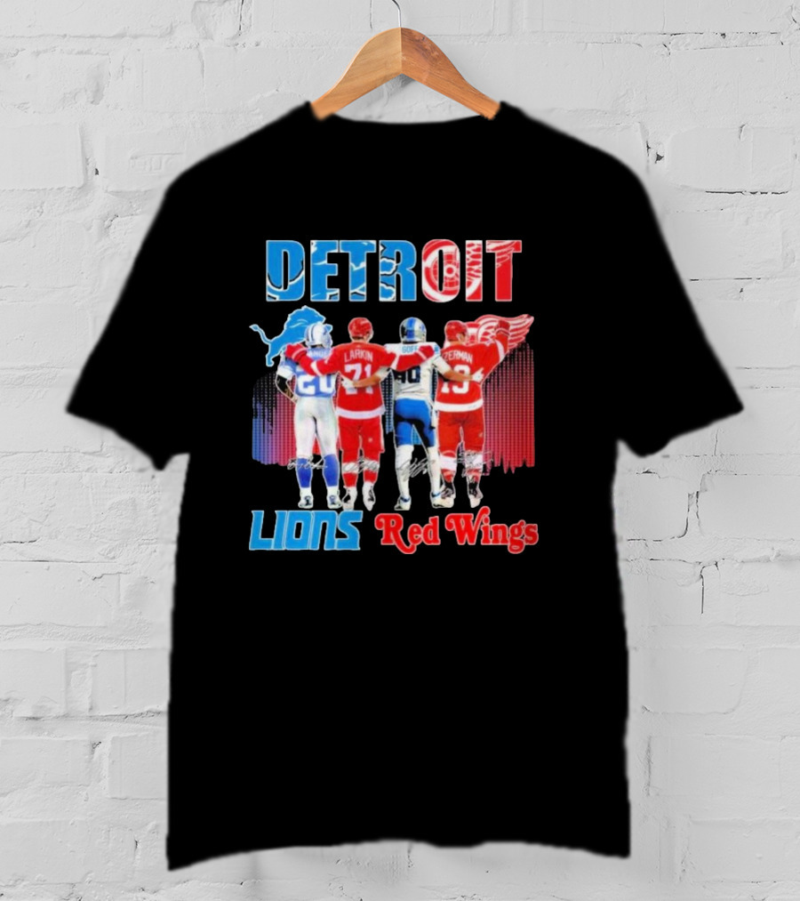 Detroit Lions Red Wings Legends Larkin Goff Yzerman T-Shirt