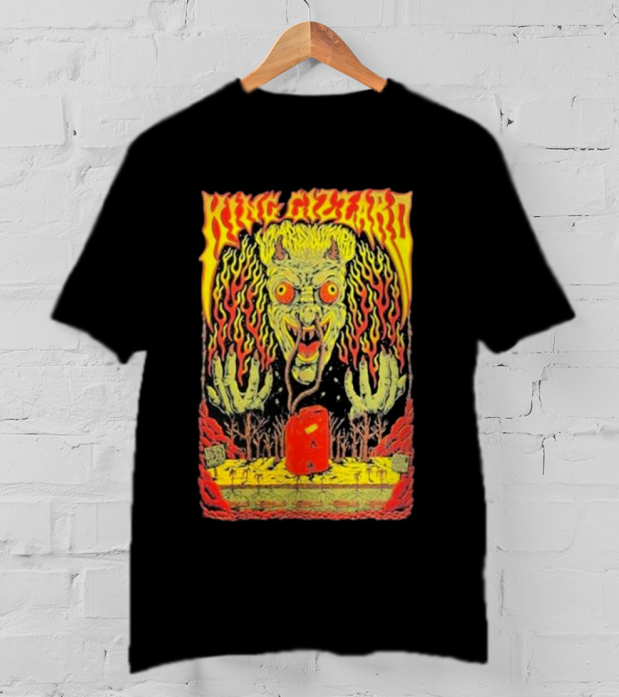 King Gizzard Monster Illustration In Paso Robles CA November 3 T-Shirt