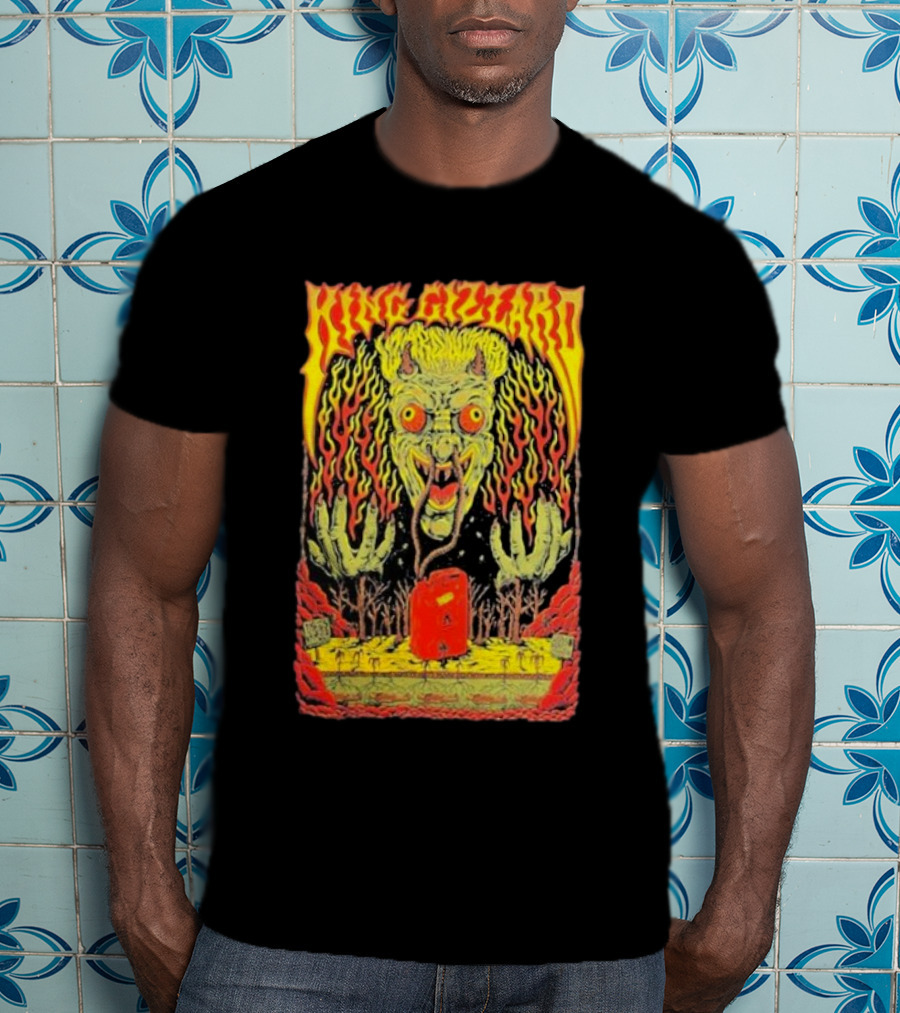 King Gizzard Monster Illustration In Paso Robles CA November 3 T-Shirt