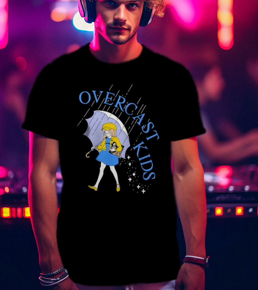 Overcast Kids Under Umbrella T-Shirt