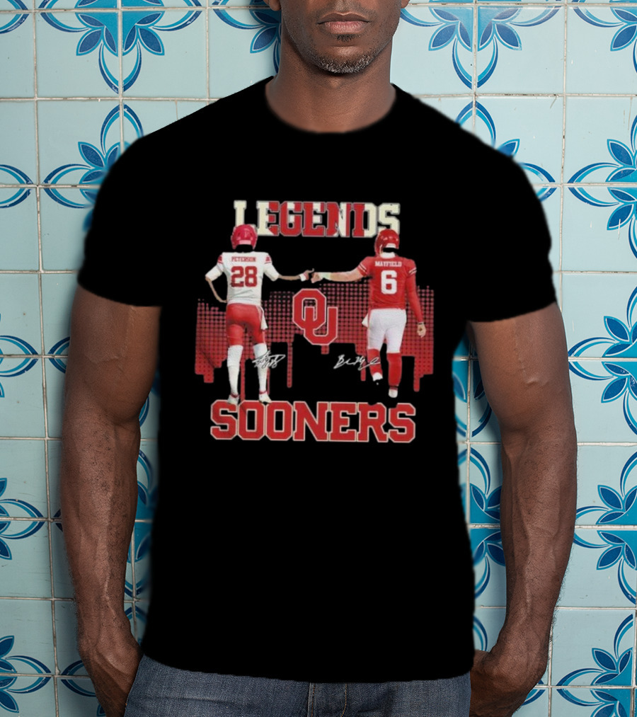 Legends Sooners Oklahoma Adrian Peterson Baker Mayfield T-Shirt