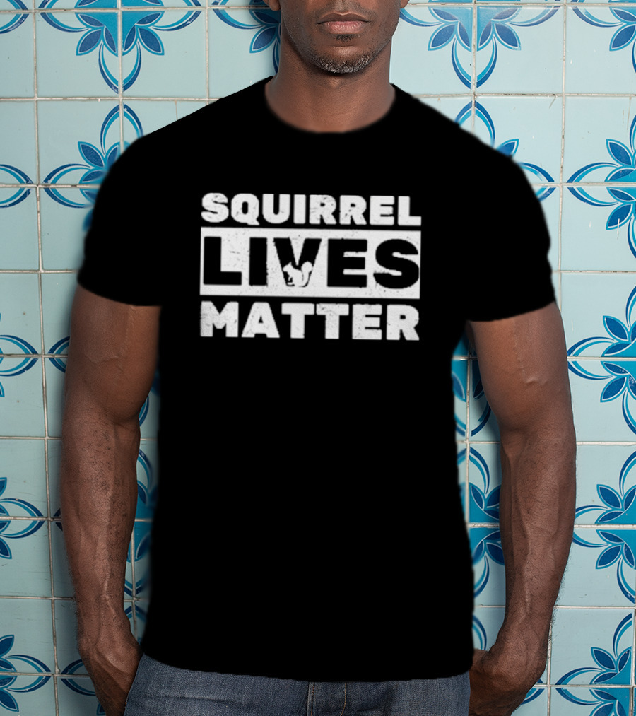 Squirrel Lives Matter Black Bold Text Logo With Squirrel T-Shirt