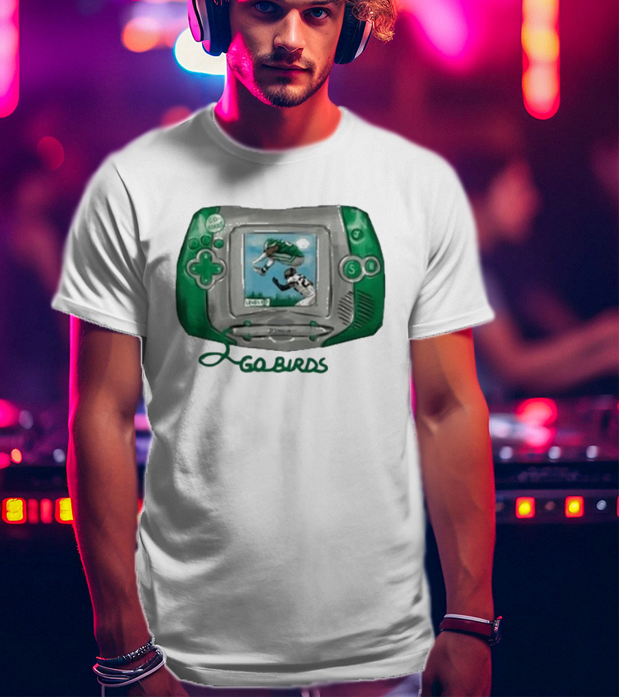 The Basement Yard Tby Radio City Ivory New Go Birds Retro Handheld Gaming Football T-Shirt