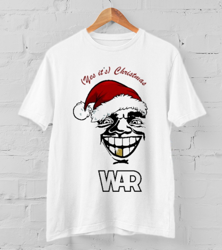 WAR Yes It’s Christmas Santa Grinning Face T-Shirt