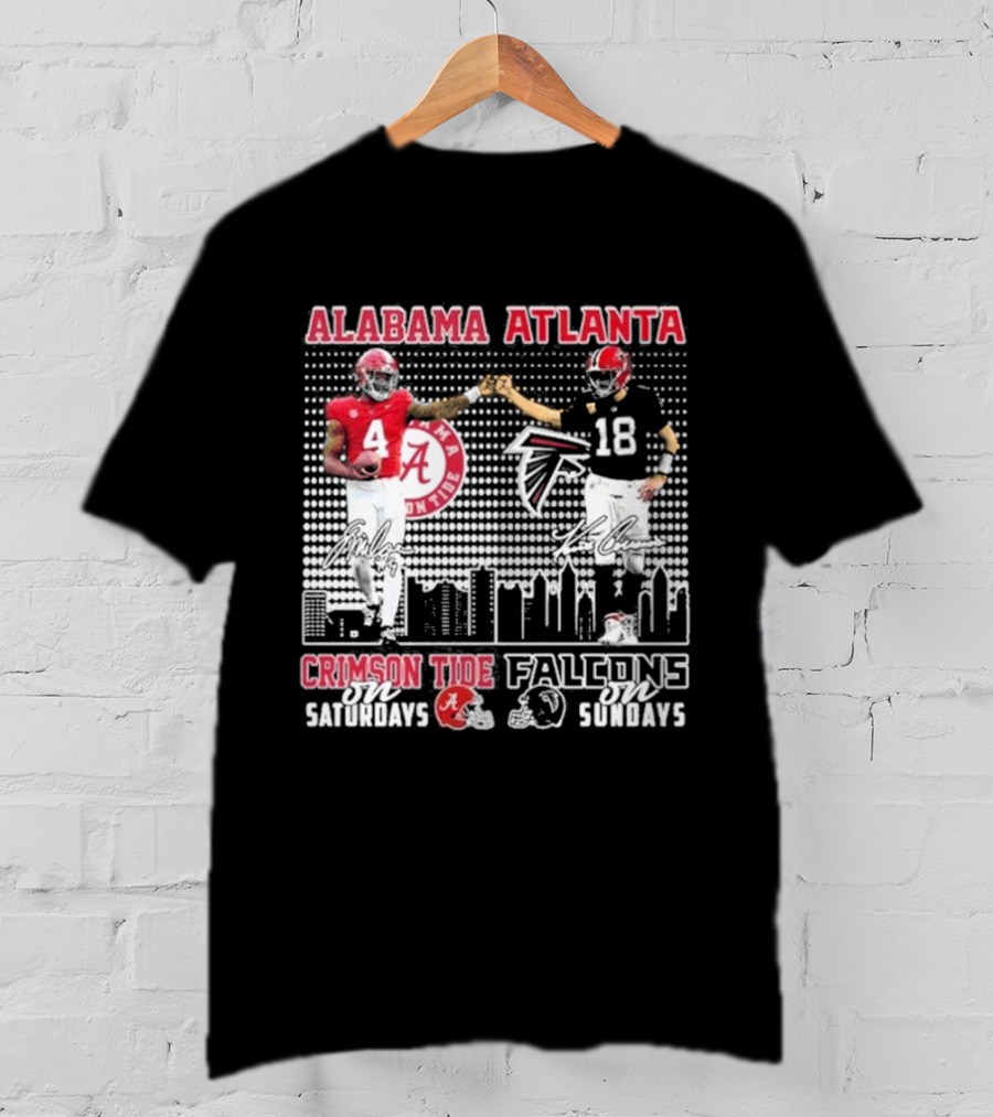 Alabama Atlanta Crimson Tide On Saturdays Falcons On Sundays T-Shirt