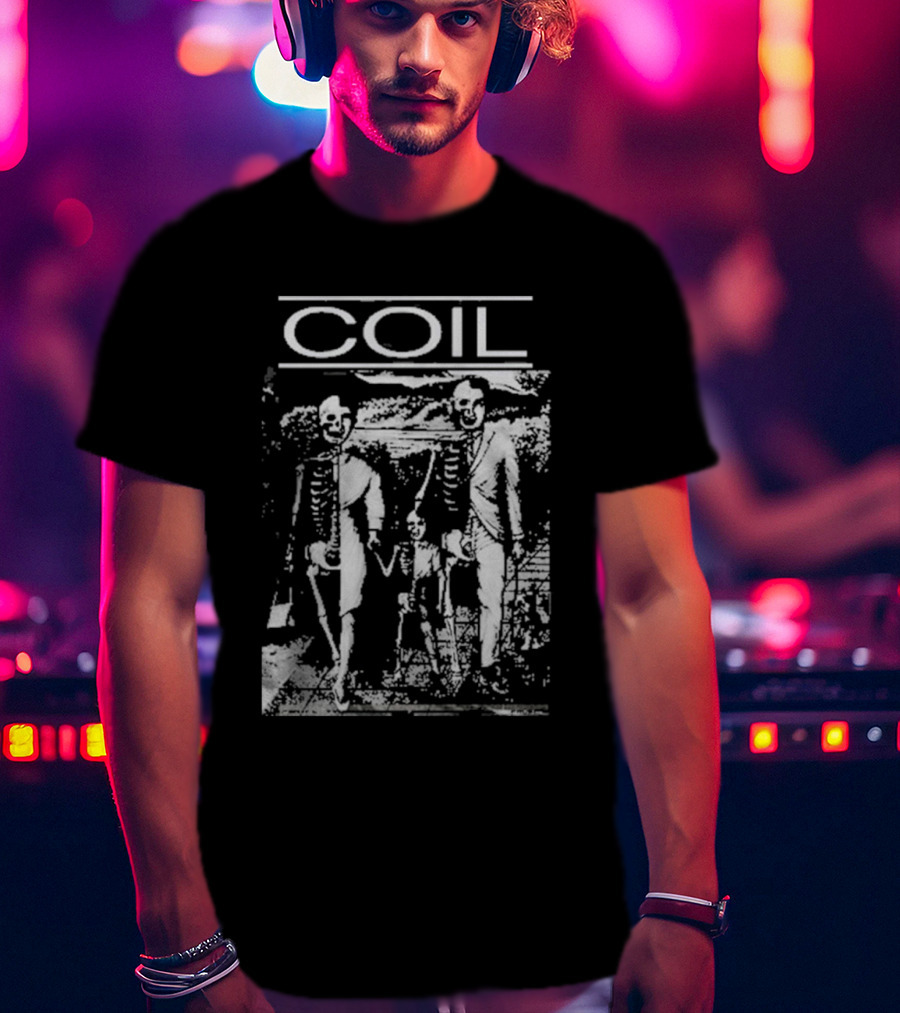 COIL Unnatural History Compilation Bela Lugosi Makes Tracks Skeleton Family T-Shirt