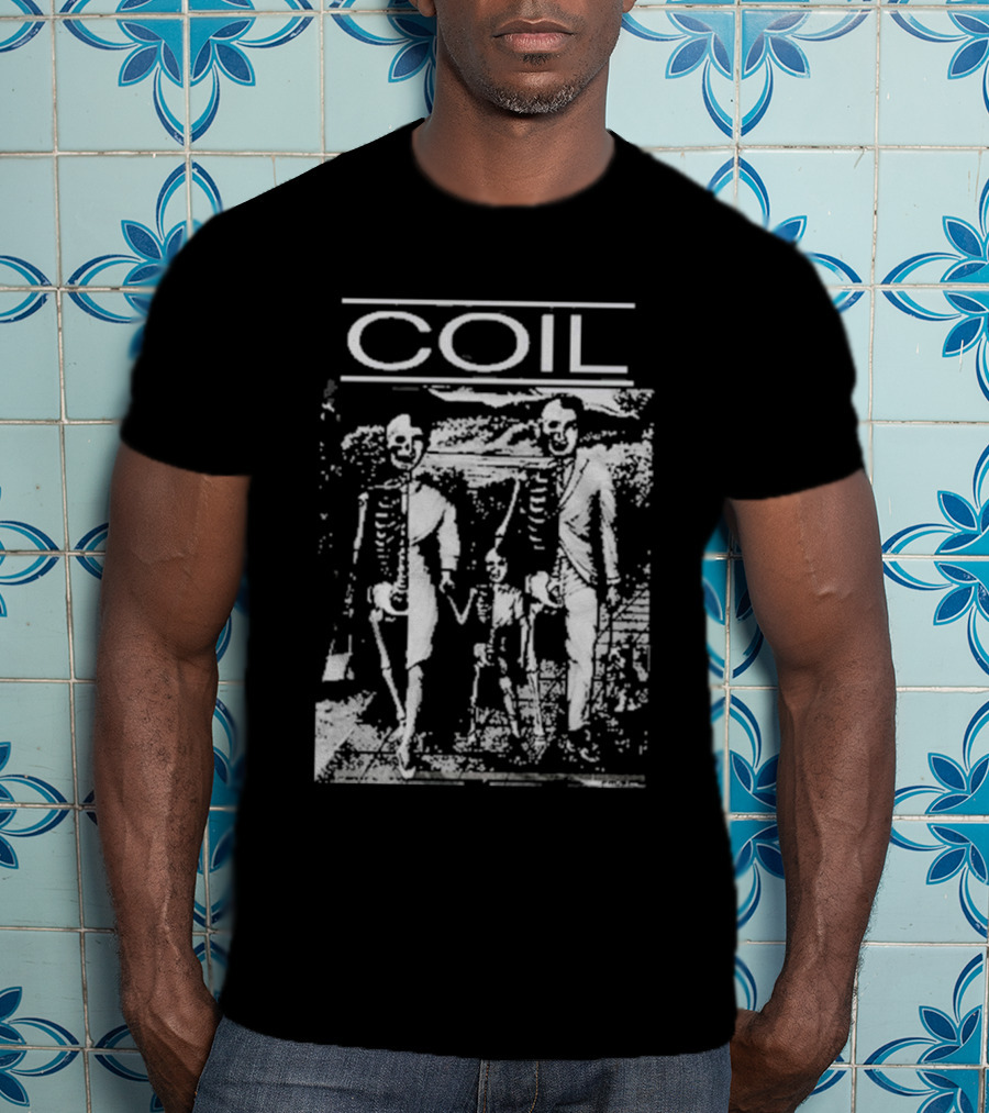 COIL Unnatural History Compilation Bela Lugosi Makes Tracks Skeleton Family T-Shirt