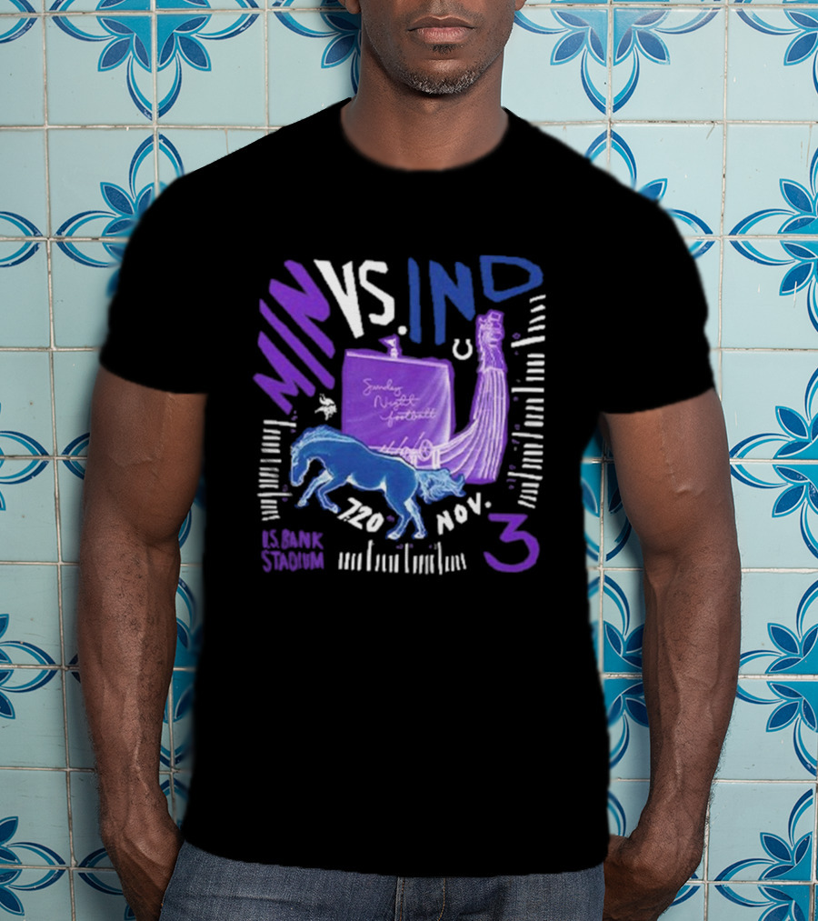 MIN VS. IND Sunday Night Football U.S. Bank Stadium Nov 3, T-Shirt