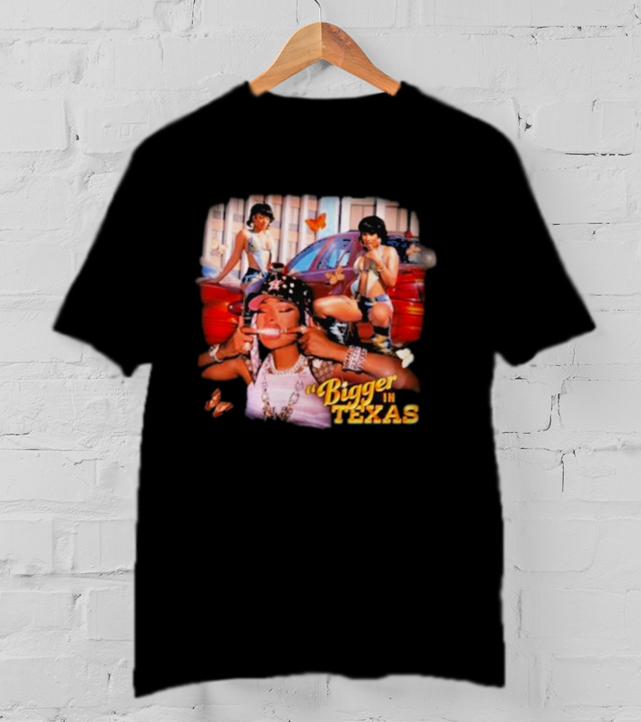 Bigger In Texas Retro Car And Girls T-Shirt
