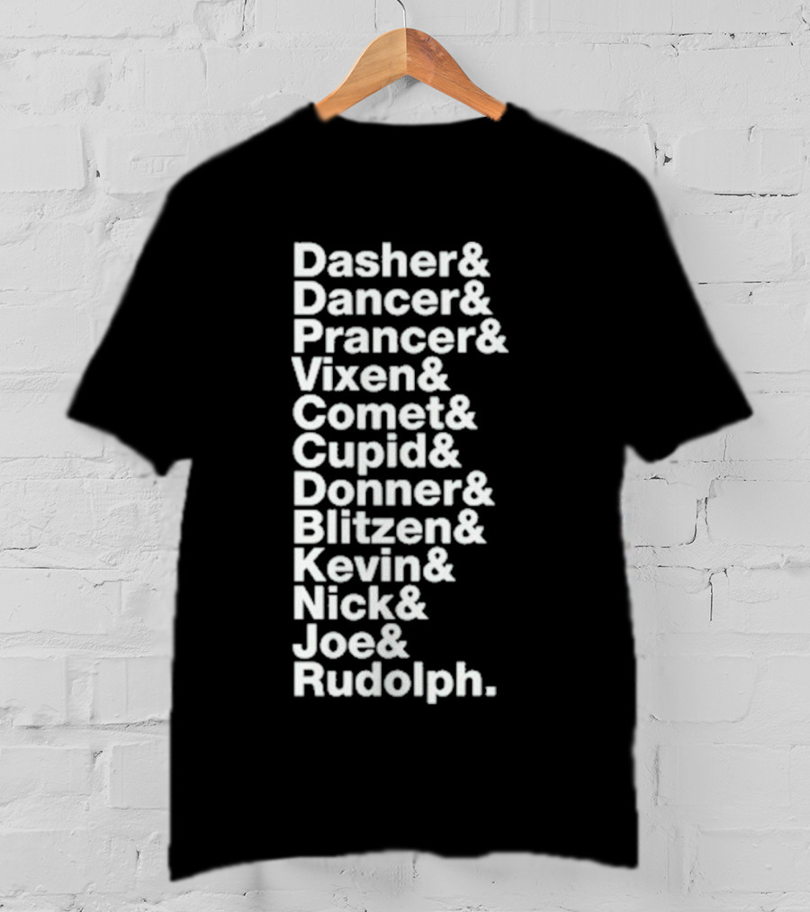 Reindeer X Jonas Brothers Kevin Nick Joe Green Playlist T-Shirt