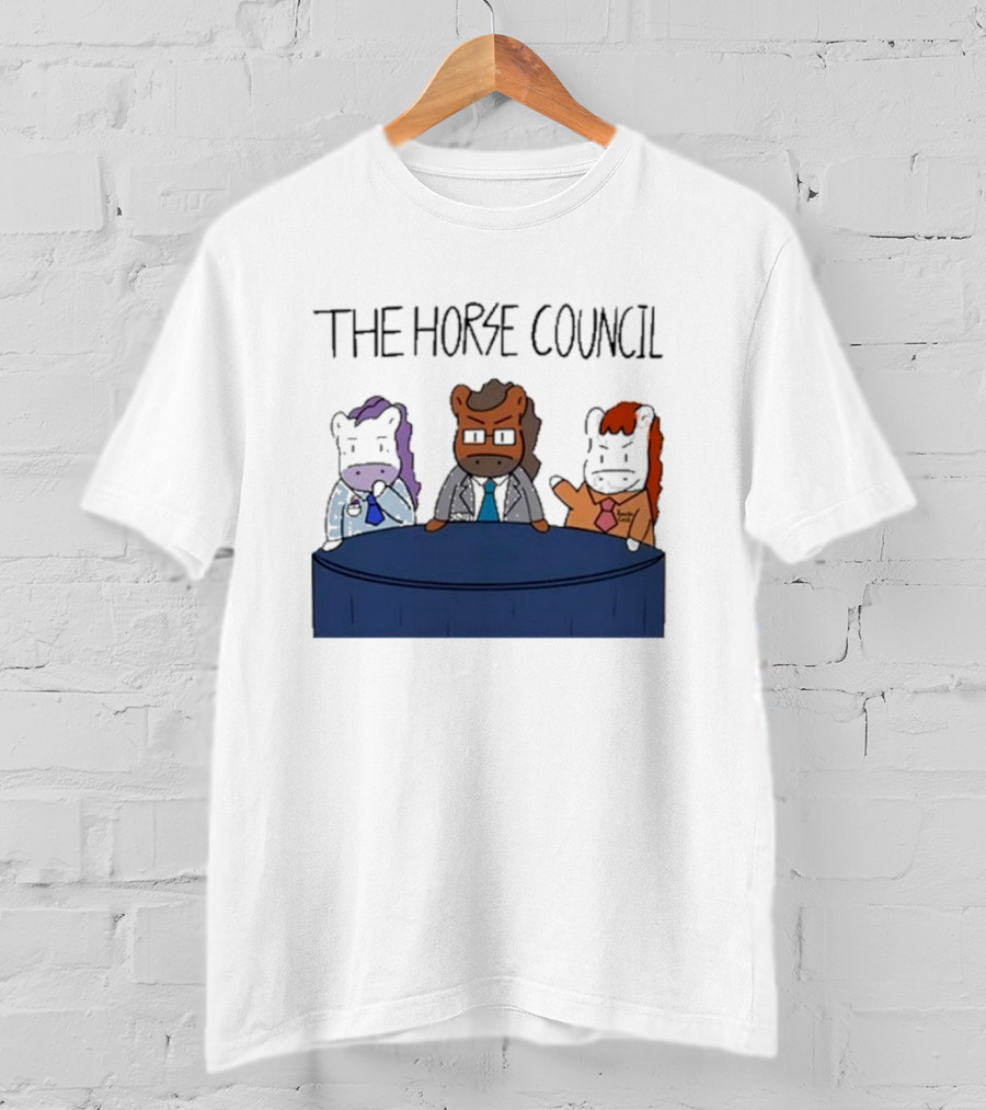 Jimothy Cool The Horse Council Cartoon Panel Meeting T-Shirt