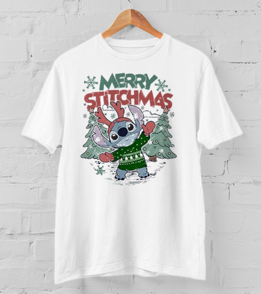 Merry Stitchmas Lilo And Stitch Christmas Holiday T-Shirt