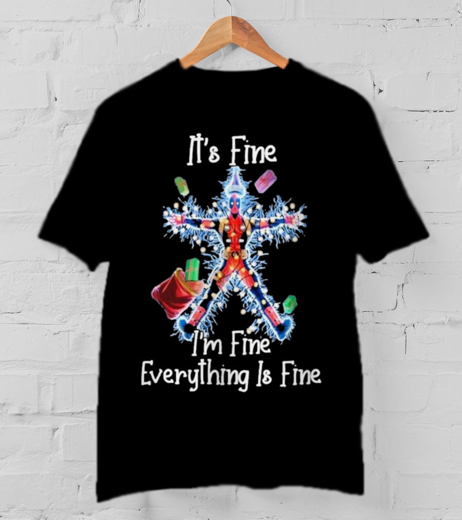 Deadpool Christmas It's Fine I'm Fine Everything Is Fine Light String Snowflake T-Shirt