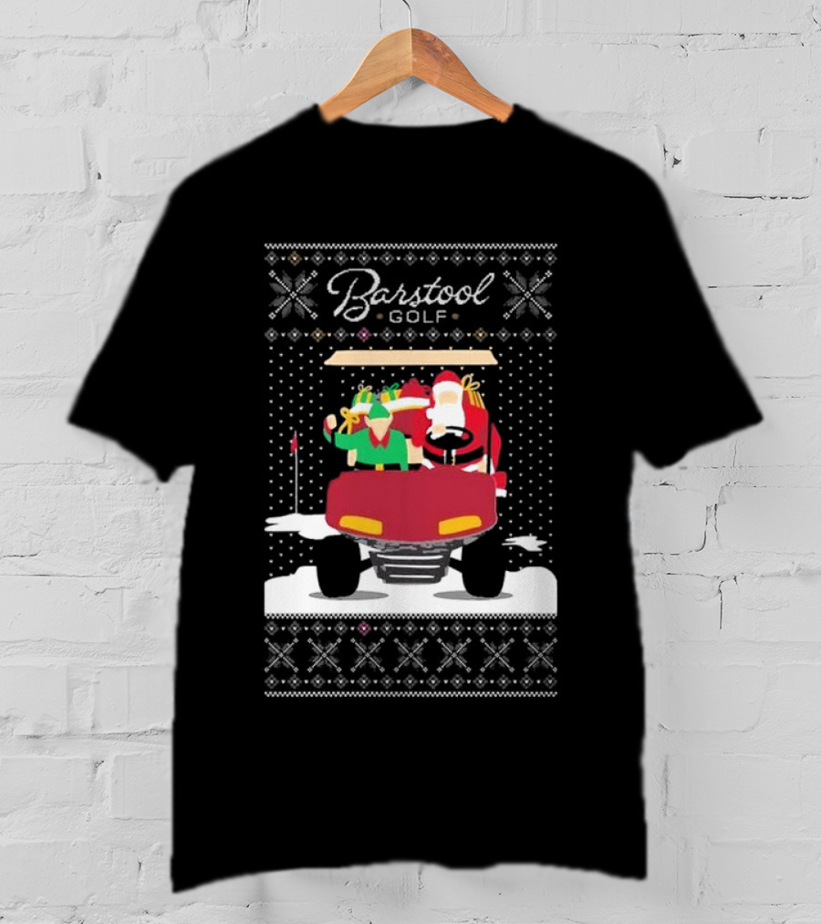 Golf Santa Golf Cart Ugly Christmas T-Shirt