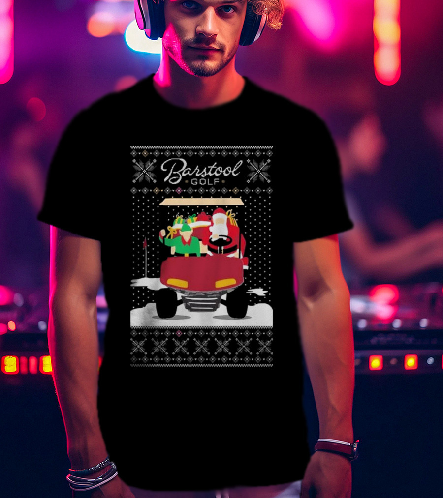 Golf Santa Golf Cart Ugly Christmas T-Shirt